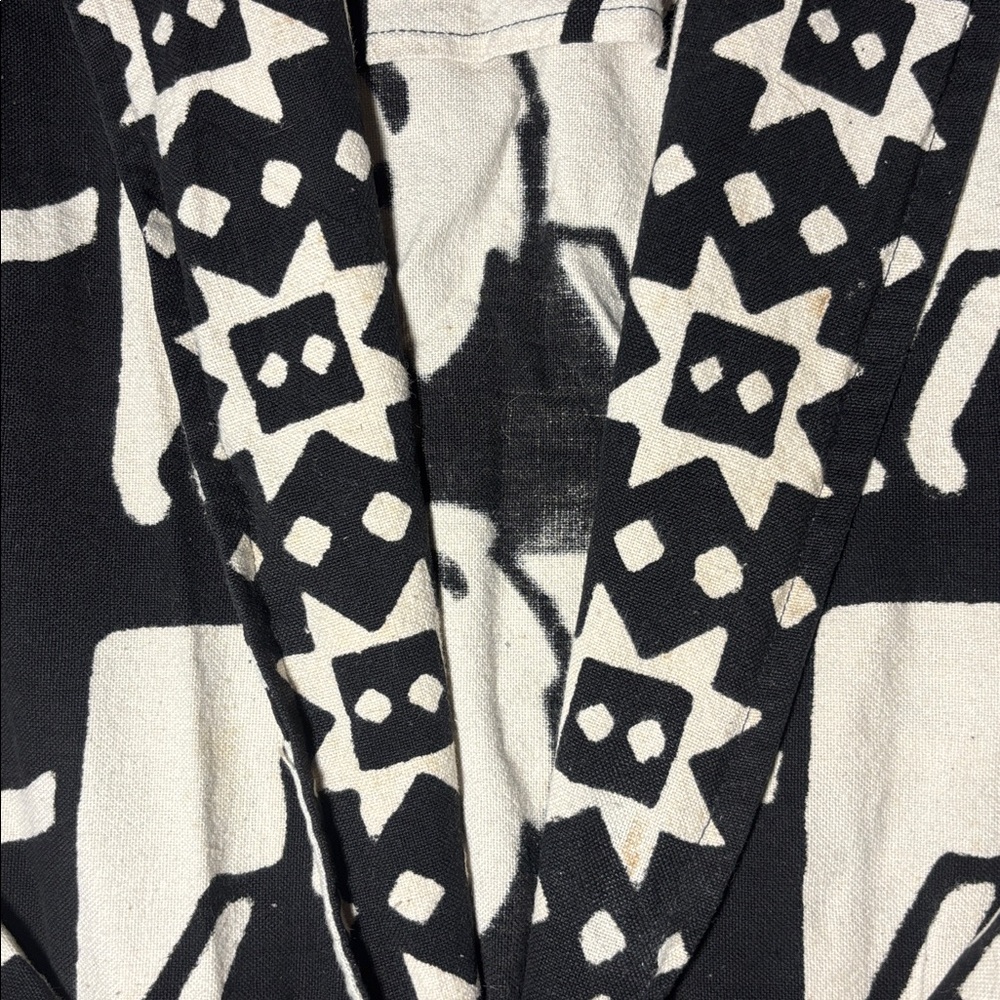 Women’s Black/white African print 100% cotton lion vintage blazer two button - Picture 12 of 16
